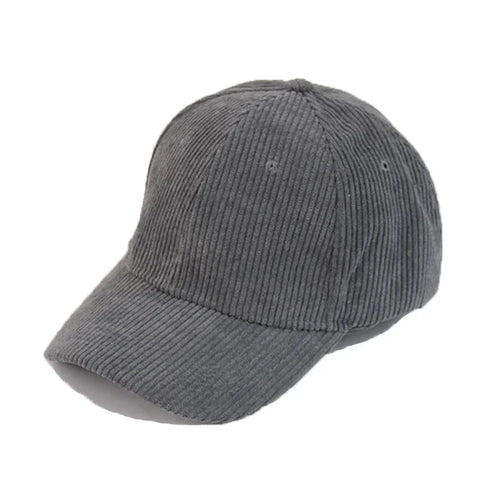 Spring Autumn Corduroy Baseball Cap for Women Men Unisex Vintage Solid