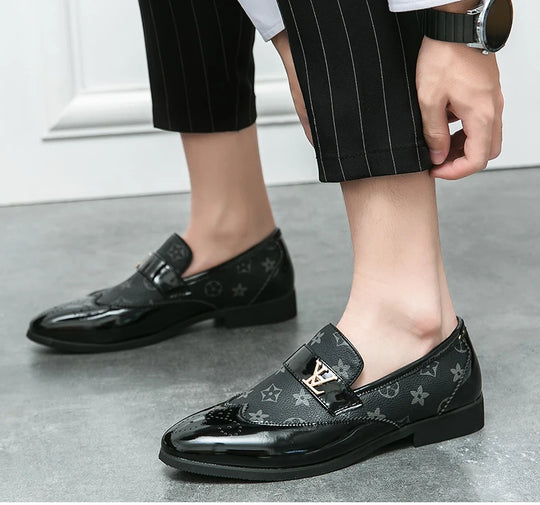 Summer British Slip-On Small Leather Shoes for Men, Lazy Korean Style Versatile Casual Leather Shoes for Men, Business Men's Sho