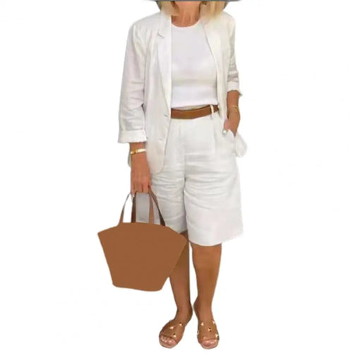 1 Set Attractive Suit Coat Shorts  Loose Cool Two Piece Set
