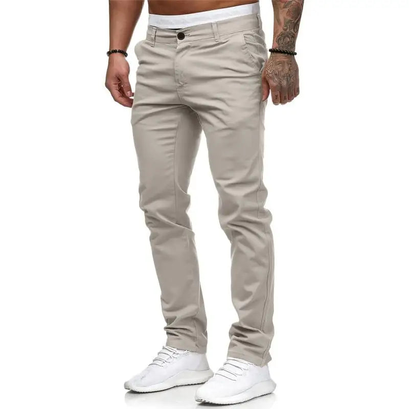 Plus Size S-3XL Men Pants Spring Autumn  Casual Slim Straight  Elastic