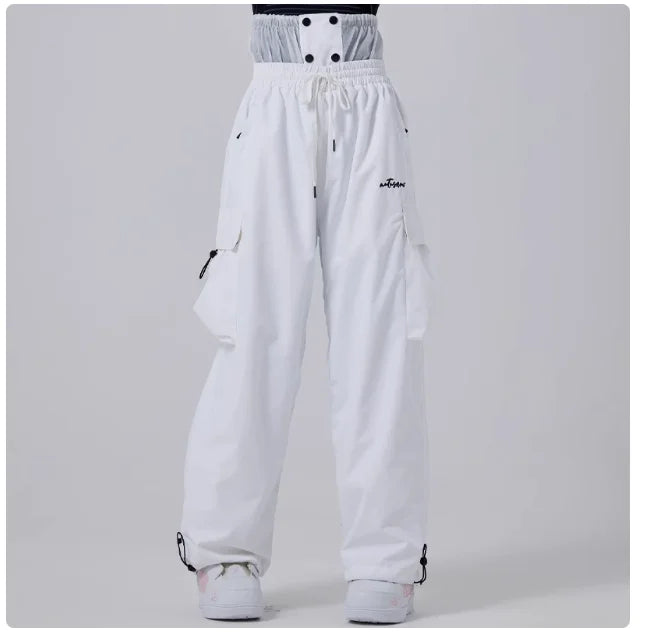 2025 Men Women Baggy Ski Pants Waterproof 15000 Windproof Loose
