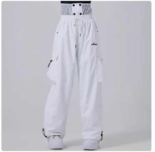 2025 Men Women Baggy Ski Pants Waterproof 15000 Windproof Loose