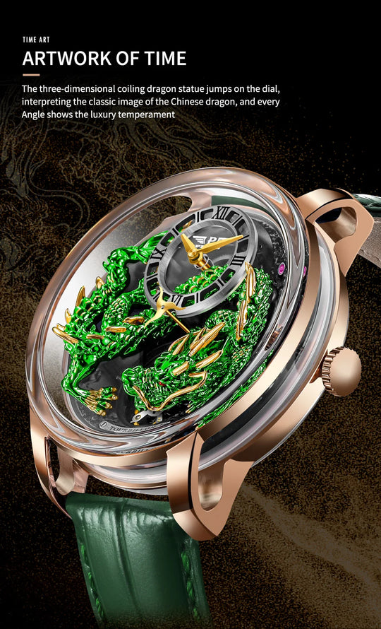 Men's Mechanical Watch Dragon Series M2797B Automatic Movement Leather Sapphire Men Wristwatches