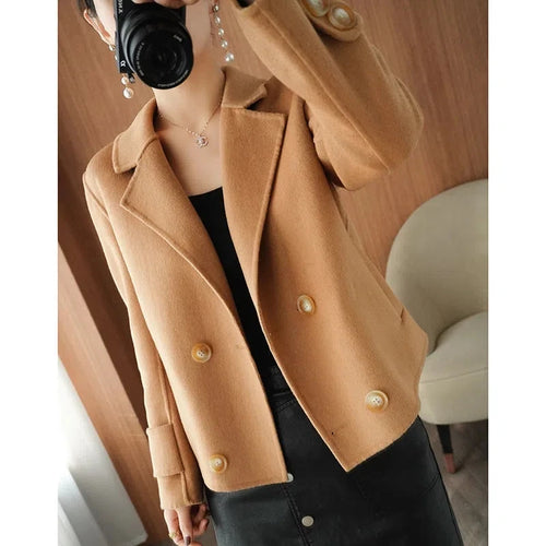 New Double-Sided Wool Coat Women's Short High-End Casual Tweed Suit