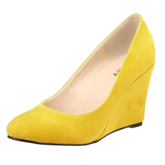 Women Wedge Shoes Spring Autumn Classic Sexy Pointed Toes Platform High Heels Pumps Black Office Lady Party Dress Wedding Shoe