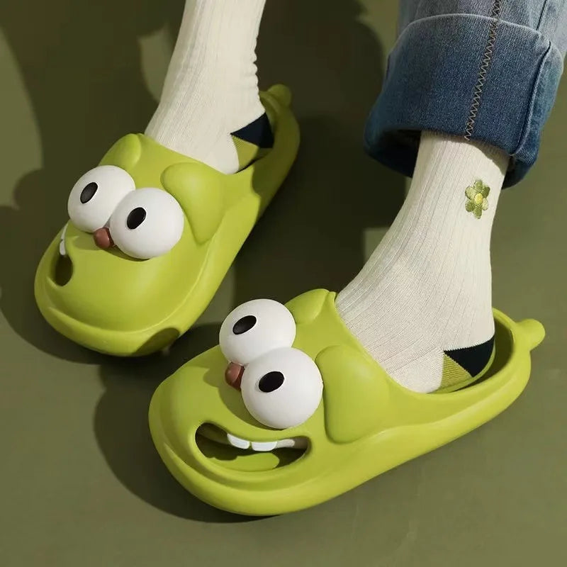Eyeshine Large Eye Women Slippers Waterproof Lightweight Shower Sandals Fashion House Slippers Lovely Cozy Unisex Cartoon Slipper
