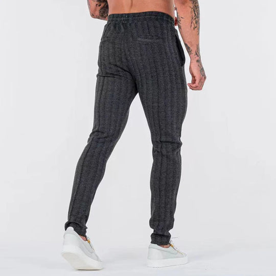 Men's custom logo gym track stacked sweatpants chino pants flared