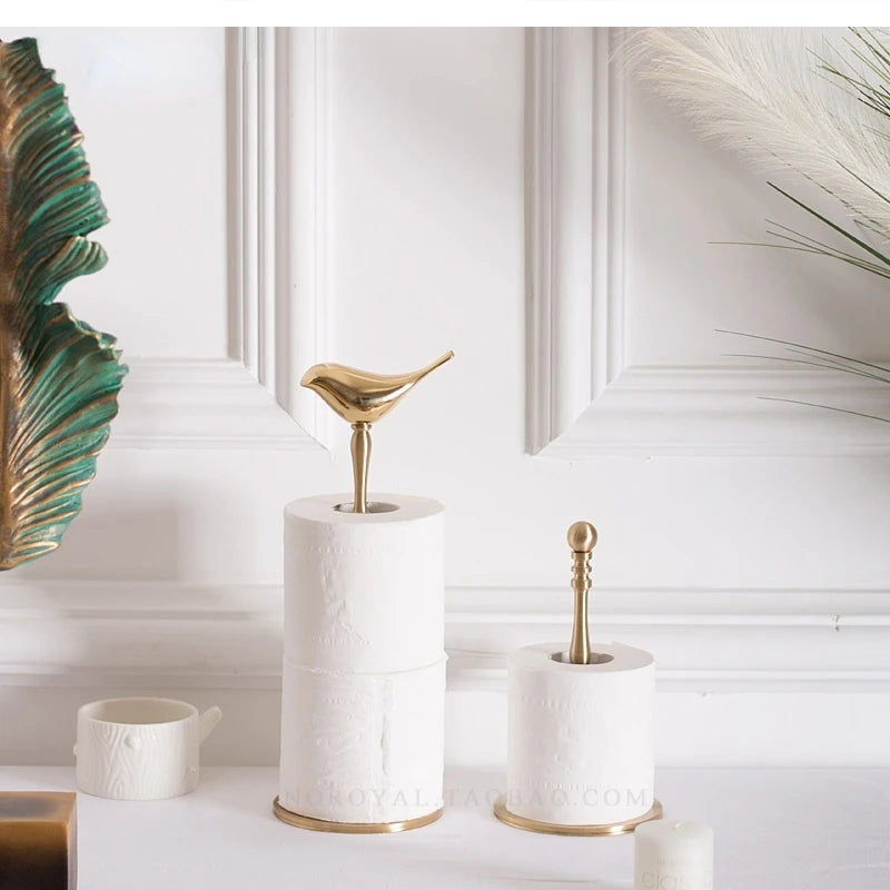 Light luxury brass paper towel holder simple kitchen roll Nordic