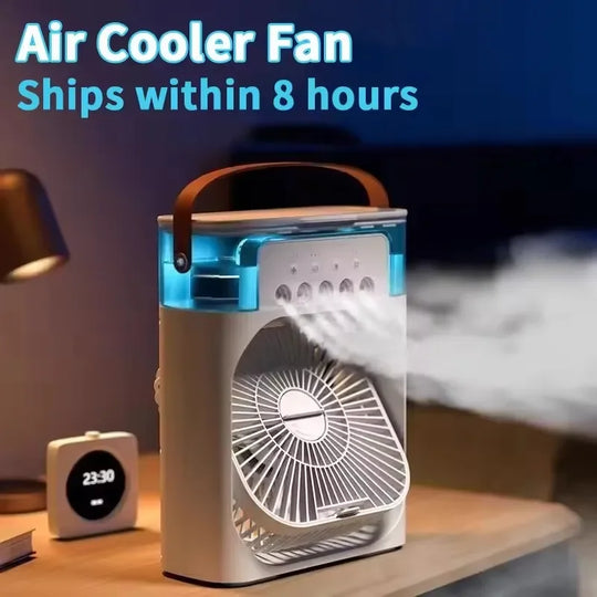 Fan Portable Air Cooler Conditioner Humidifier with 500mL Water Tank Quite Mist Water Spray Fan for Home Room Camping Car Office