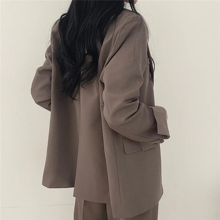 Fall Fashion Long Sleeve Blazer Mujer Pant Sets Blazers Women 2024