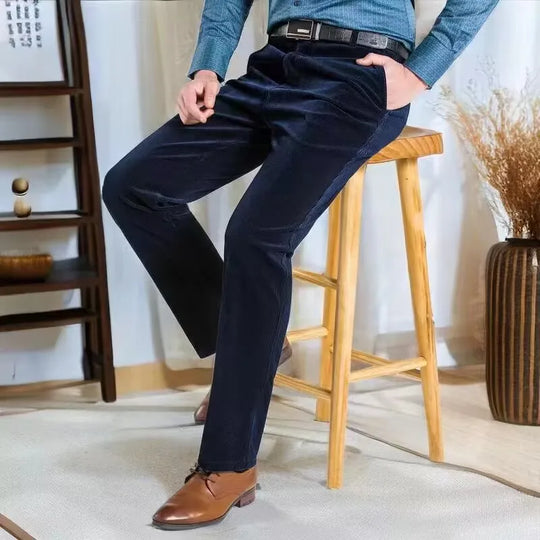 Corduroy pants loose joggers middle-aged men dad installed in autumn