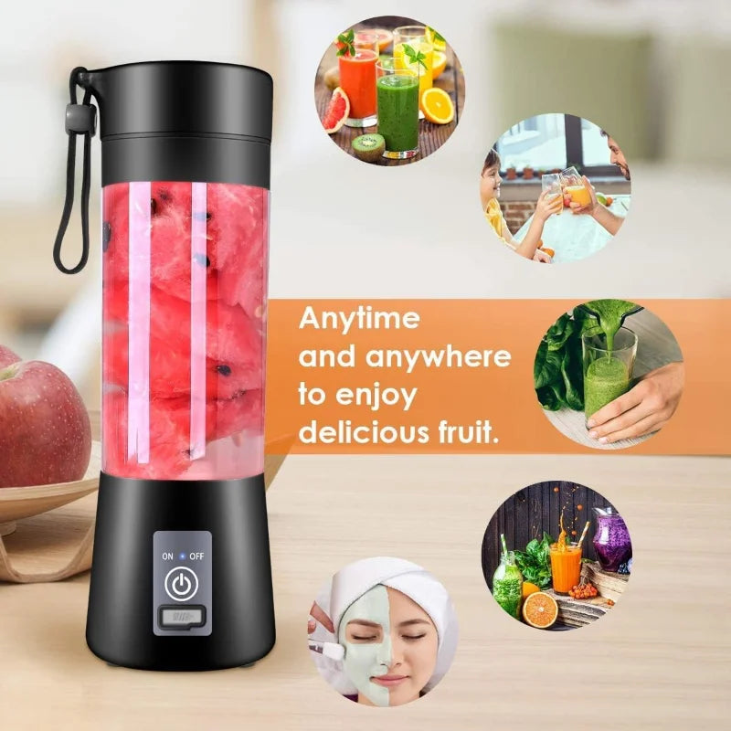 Portable Blender, Personal Blender USB Rechargeable, Mini Blender for Shakes and Smoothies, Strong Cutting Power with 6 Blades