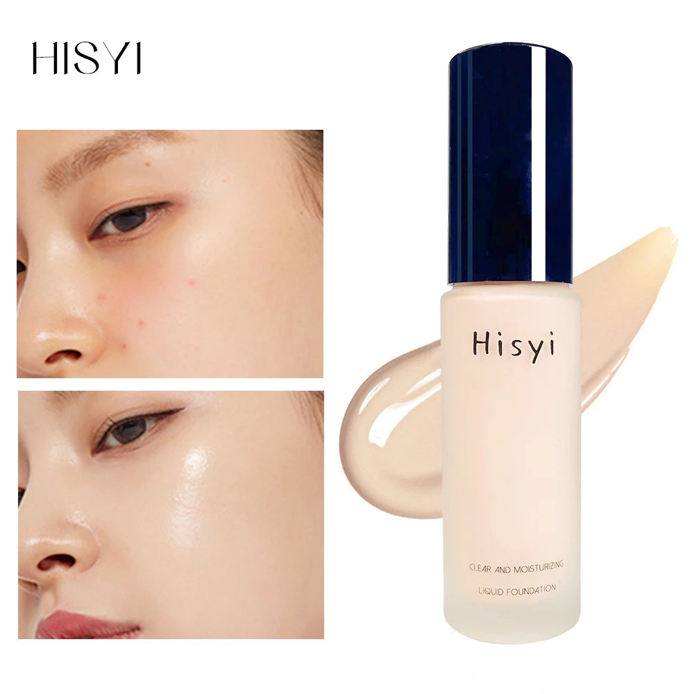 Liquid foundation naturally covers flaws without sticking powder,