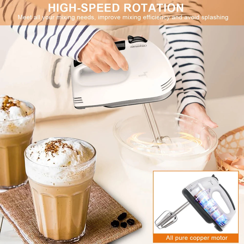 Electric Mixer Machine Cream Pastry Blender Electric Hand Blender Automatic Egg Beater Portable Mixer Blender for Cream Pastry