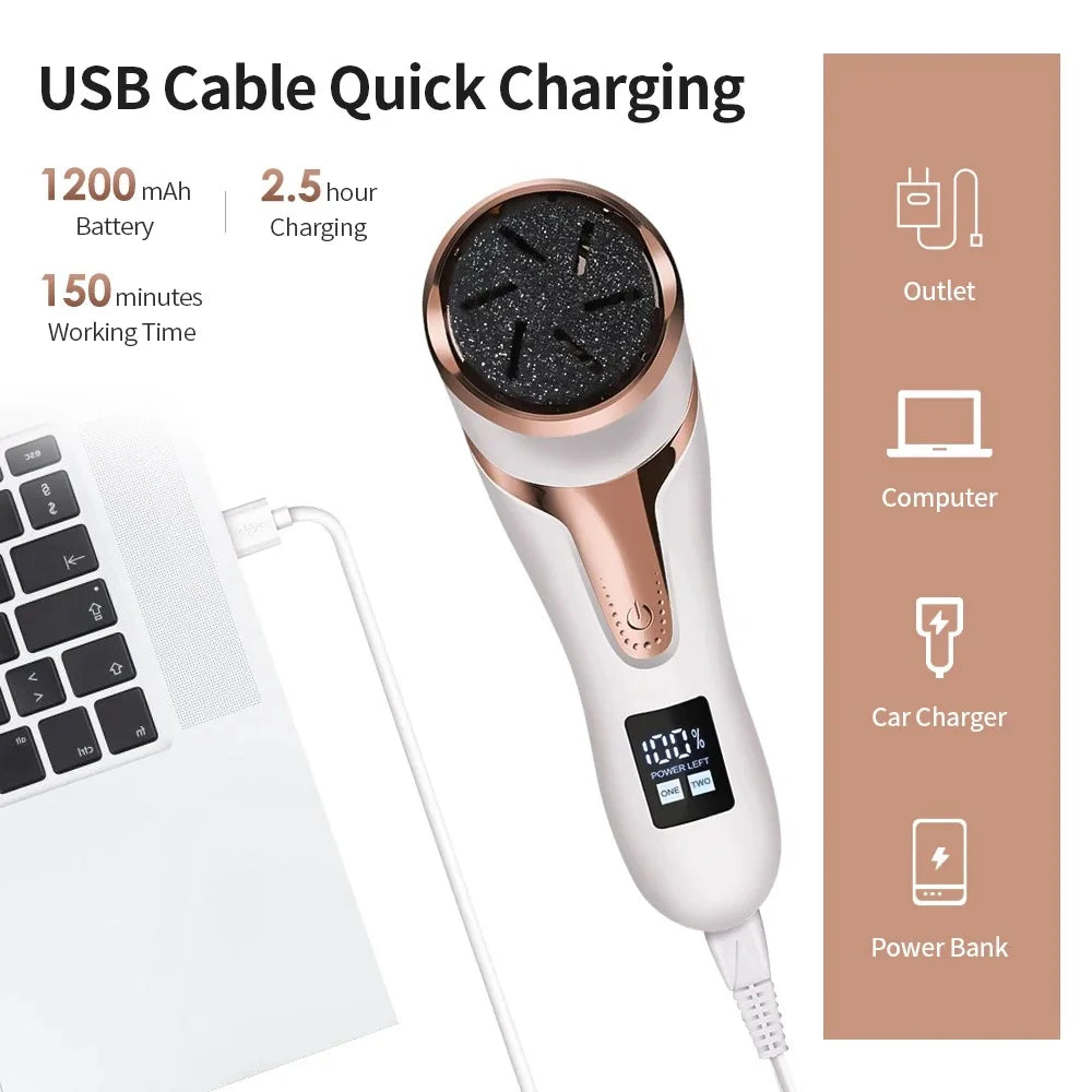 Electric Pedicure Tools Foot Care File Leg Heels Remove Hard Cracked