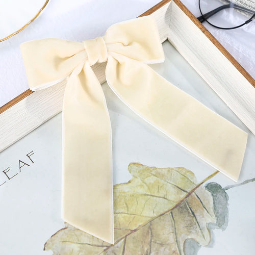 Bow Velvet Barrettes Women Temperament Ponytail Hairpin Hair Clip