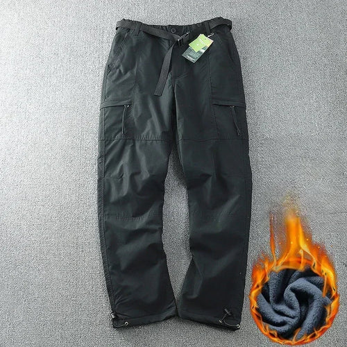 S-6XL Tooling Pants Thick Waterproof Fleece Cargo Pants Men Women