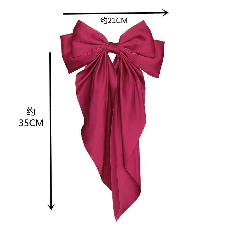 2023 New Women Large Bow Hairpin Summer Chiffon Big Bowknot Stain Bow
