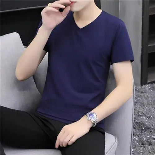 Luxurious Men's Short Sleeve T-Shirt for Summer 2023 V Neck