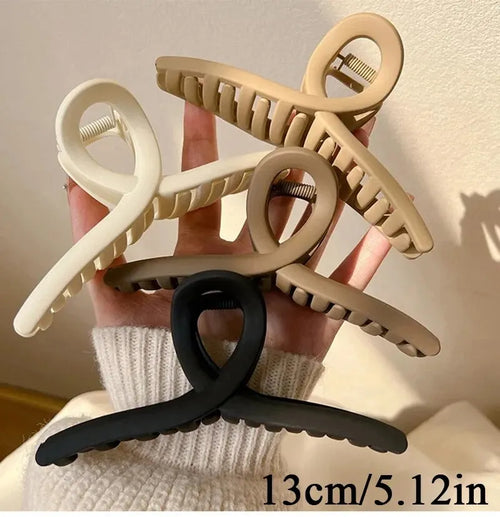 4PCS Women Hair Claw Clip Cross Matte Hairpin Fashion Elegant