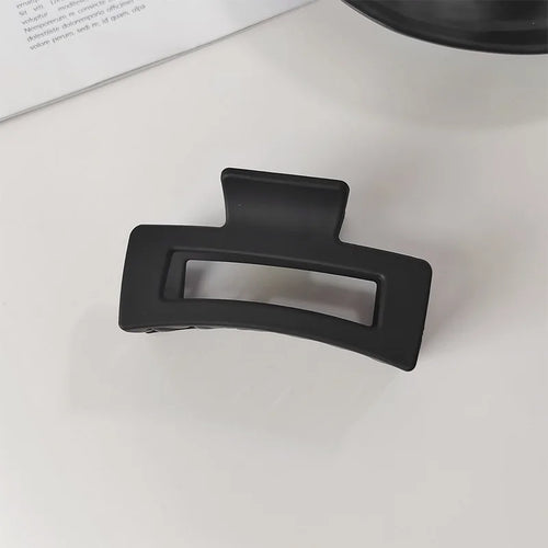 Women Elegant Black Geometric Plastic Hair Claw Lady Sweet Long Hair