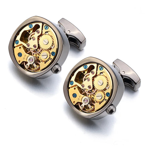 Brand Designer Watch Movement Cufflinks For Mens Business Wedding