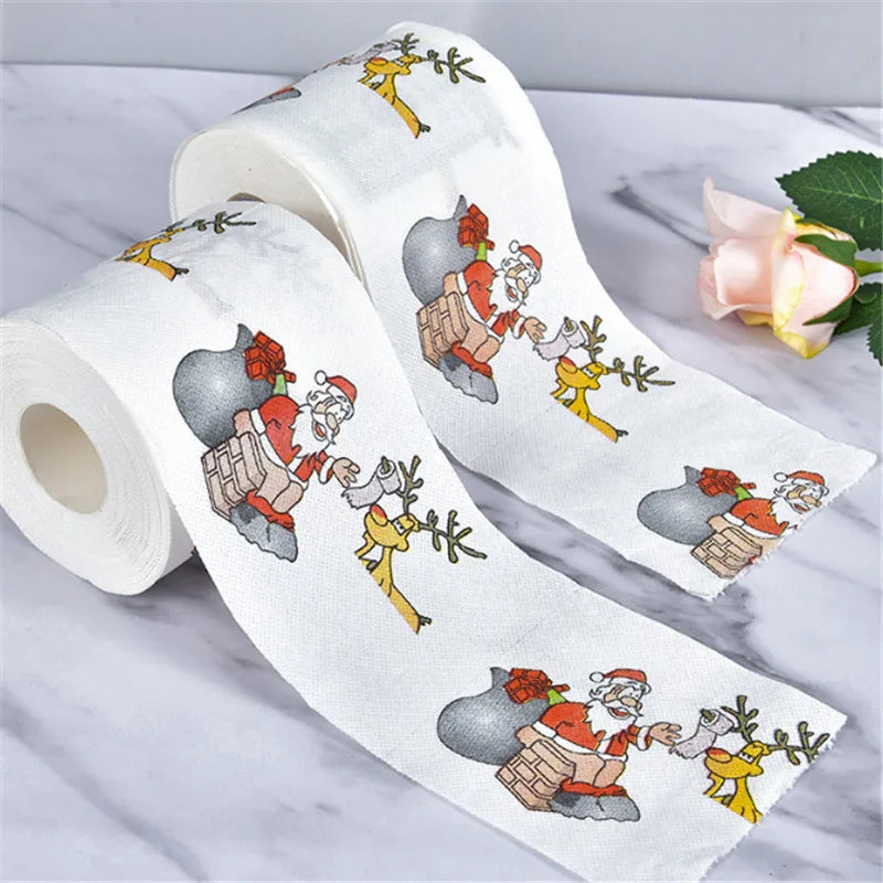 Christmas Decorative Printing Toilet Paper Color Printing Roll Paper