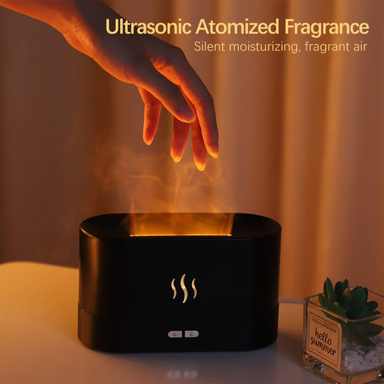 Flame Essential Oil Diffuser Air Humidifier Aromatherapy Fragrance