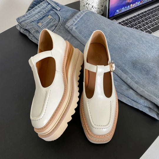 Fashion High Heels Cow Leather Women Wedges Shoes Elegant Ladies Party Shoes Brand Women Pumps Retro Woman Wedge Heel 6cm