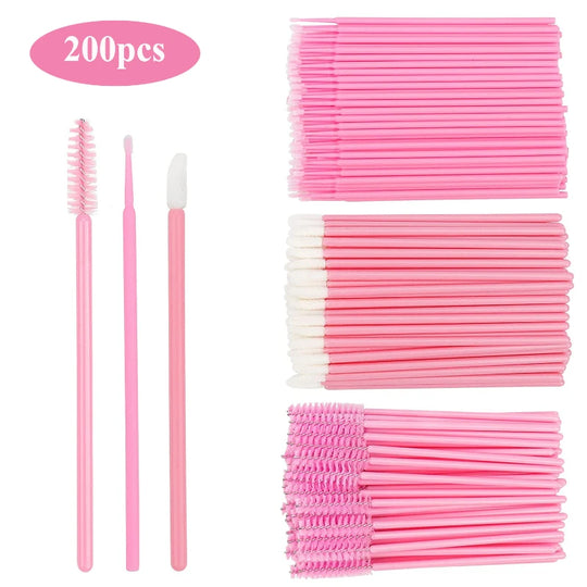 200pcs Disposable Brushes Set Mascara Wands Lip Brushes Microbrush