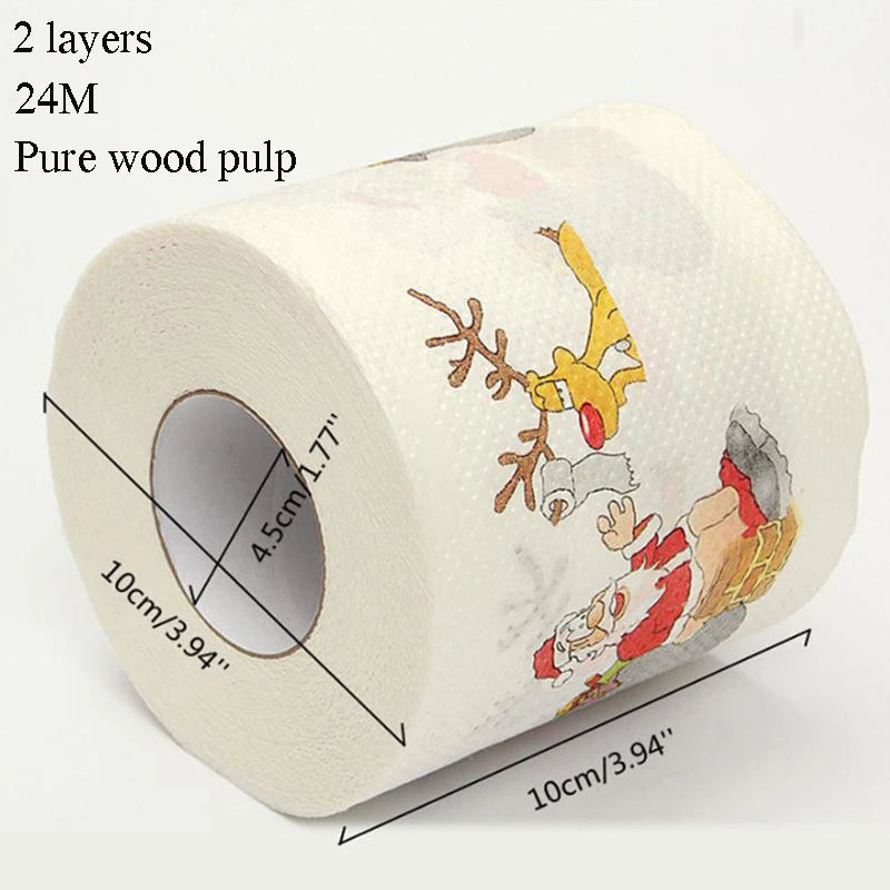 Christmas Decorative Printing Toilet Paper Color Printing Roll Paper