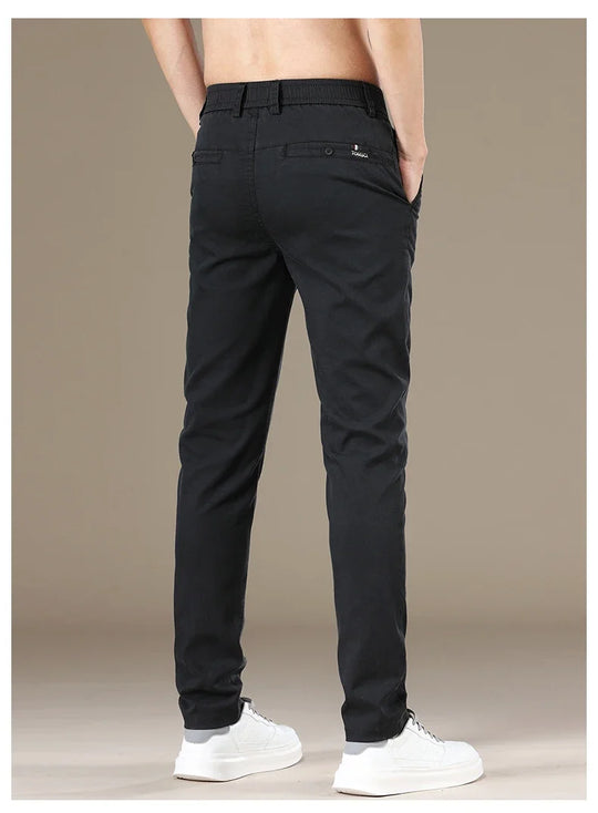New 2025 Summer Lyocell Fabric Mens Casual Pants Hight Quality Fashion Slim Business Trousers Brand Elastic Soft Cargo Pants