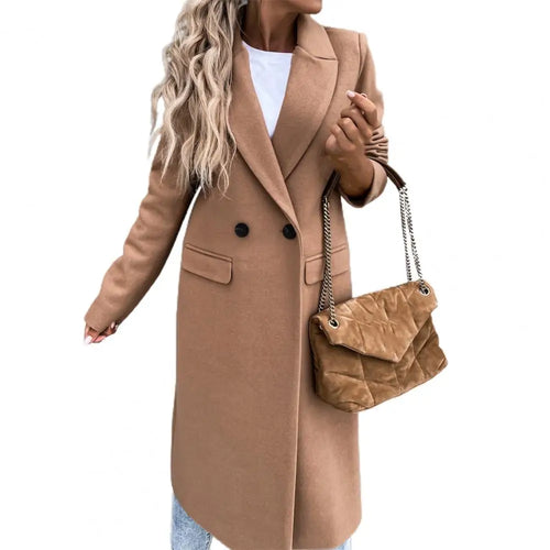 Women Coat Elegant Long Blazer Female All Match Long Sleeve Button