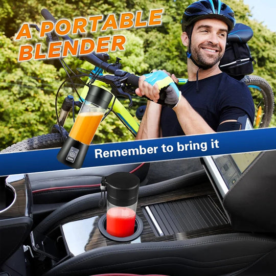 Portable Blender, Personal Blender USB Rechargeable, Mini Blender for Shakes and Smoothies, Strong Cutting Power with 6 Blades