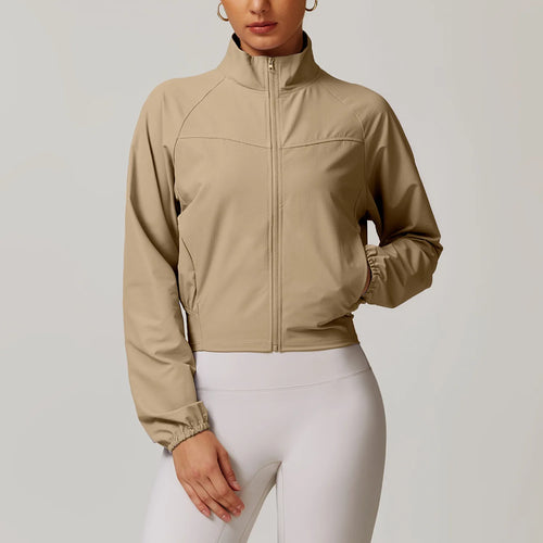 Yoga Long Sleeve Women's Jackets Windproof Running Coat Gym Push Up
