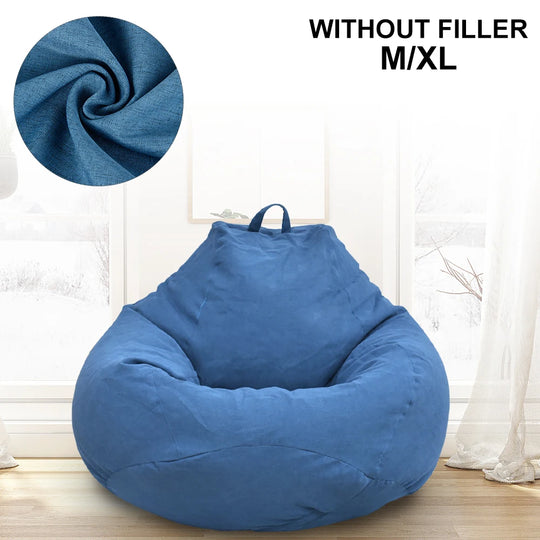 Lazy Sofa Cover Large Without Filler Bean Bag Cover Comfortable Outdoor Bedroom Lazy Seat Bag Tatami Living Room Beanbags