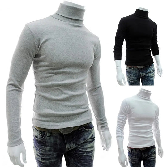 Shirt Stretchy Soft Autumn Turtleneck Long Sleeve Solid Color Winter
