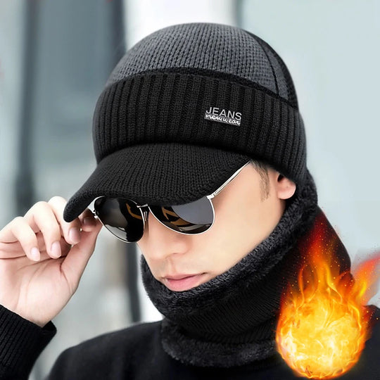 New Acrylic Woolen Hat For Winter And Elderly Fleece Thick Knitted Hat