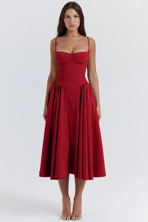 Summer skirt new French vintage maxi dress court wind Dopa wear strap