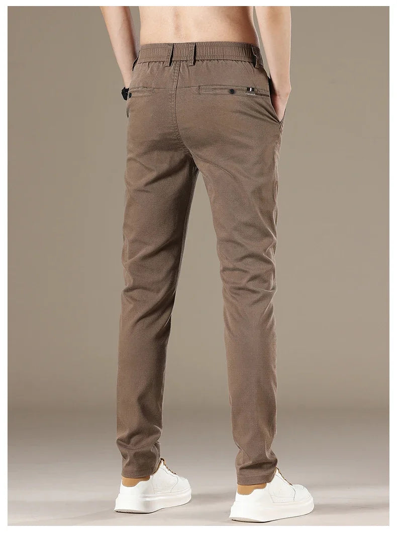 New 2025 Summer Lyocell Fabric Mens Casual Pants Hight Quality Fashion Slim Business Trousers Brand Elastic Soft Cargo Pants