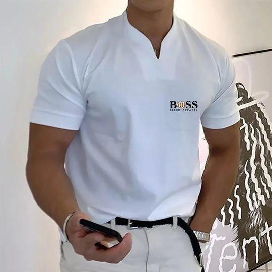 2024 Fashion Men's  T-shirt Solid Color Cotton Short-Sleeved Summer