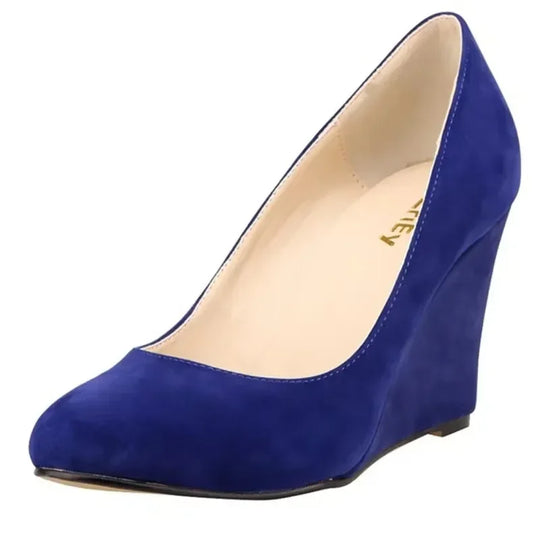 Women Wedge Shoes Spring Autumn Classic Sexy Pointed Toes Platform High Heels Pumps Black Office Lady Party Dress Wedding Shoe