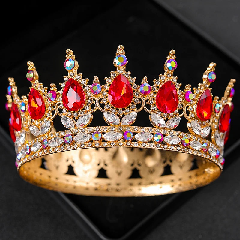 Baroque Crystal Tiaras And Crowns Rhinestone Prom Diadem Headband Crown Bridal Wedding Hair Accessories Jewelry Crown Tiara Gift