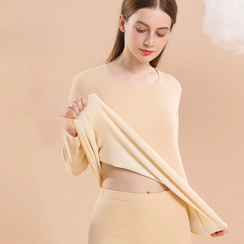 Women's Thermal Underwear Set First Base Layer Long Johns Fleece Lined