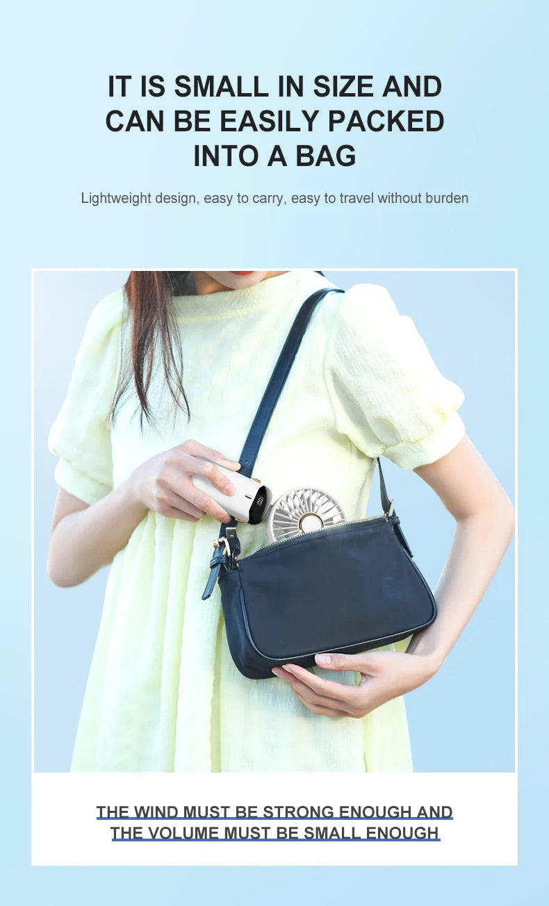 USB Mini Handheld Fan Cooler Portable Small Charging Fan Mini Silent Charging Desk Dormitory Office Student Gifts Long Enduranc