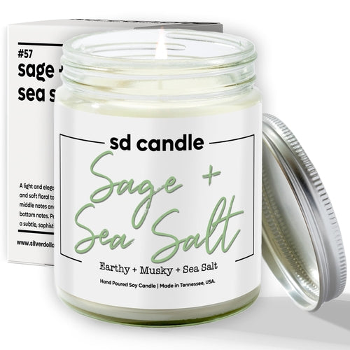 #57 | Sage + Sea Salt Scented Candle - 9/16oz 100% All-Natural