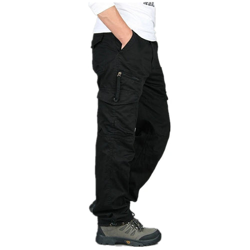 2023 Tactical Pants Men Black Cotton ix9 Zipper Streetwear Autumn
