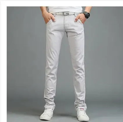 2023 summer New Casual Pants Men Cotton Slim Fit Chinos Fashion Male