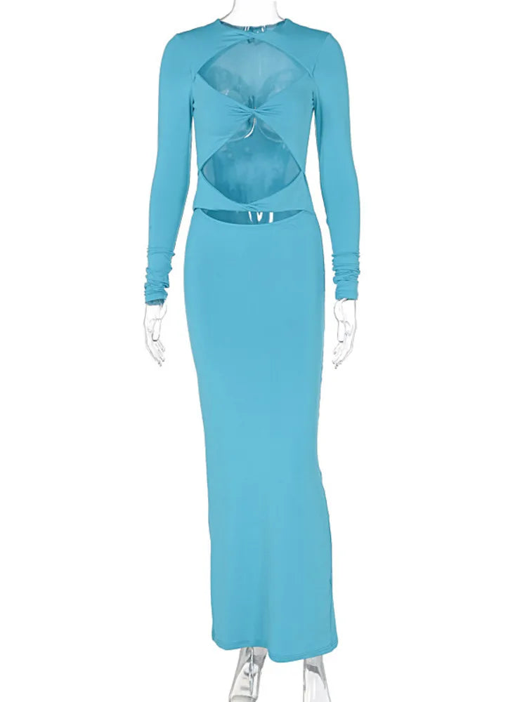 Articat Autumn/winter Women Fashionable Hollow Out Long Sleeved Slim