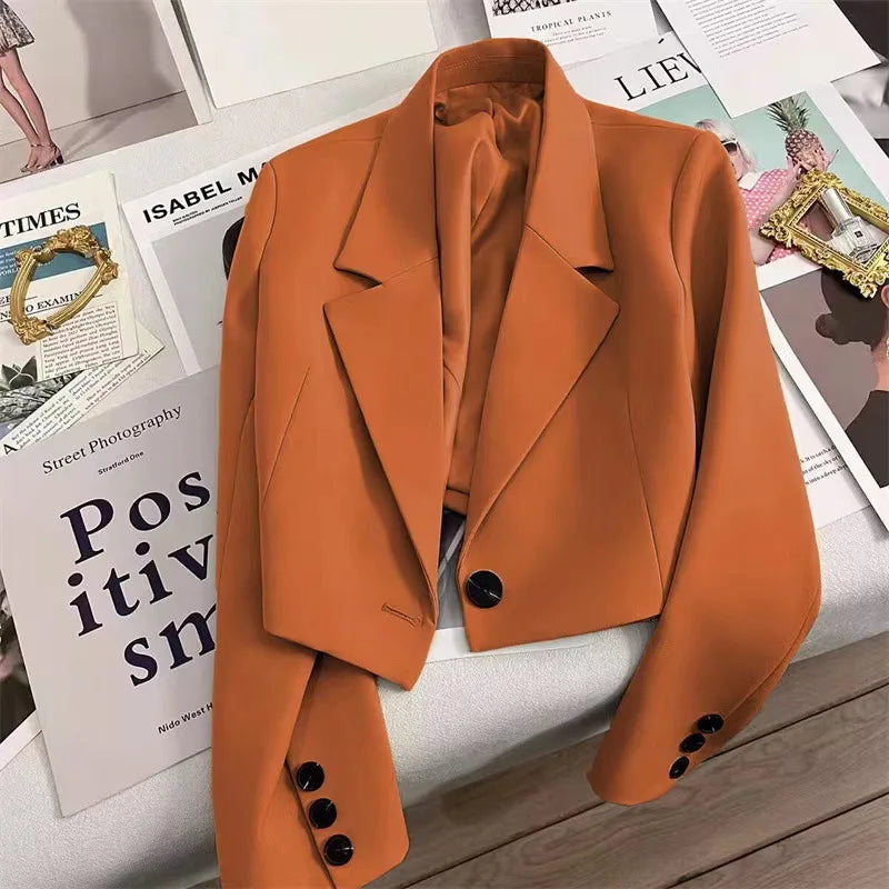 Women's Spring and Fall New Fashion Loose Solid Color Short Suit